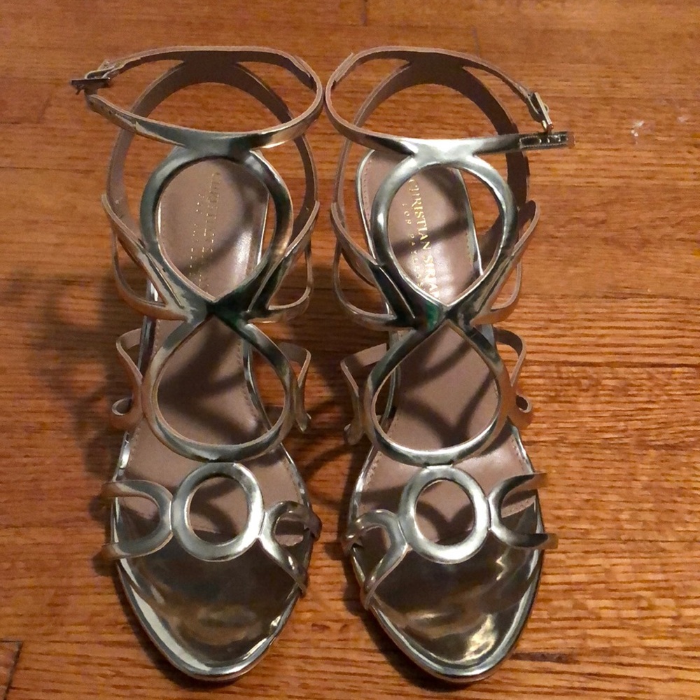 Gold stilettos. Only worn once.